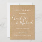 Rustic het Berichten van het Manuscript van de Han Save The Date (Voorkant)