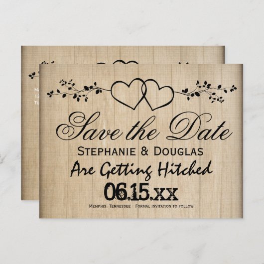 Rustic het Dubbele Hart sparen de Briefkaarten van (Voorkant / Achterkant)