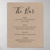 Rustic het eenvoudige menu van de bar van de drink poster (Voorkant)