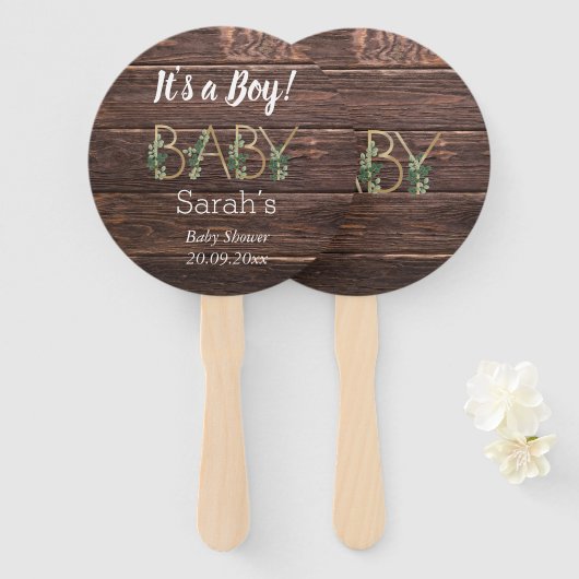 Rustic het is een Aangepast Baby shower van de Slo Handwaaier (Voorkant en achterkant)