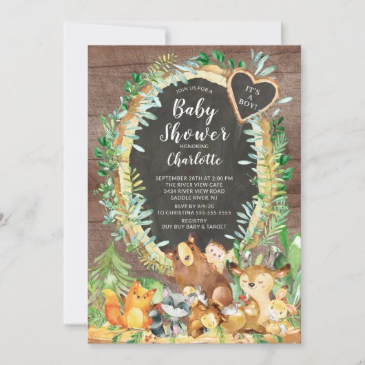 Rustic Het is een Baby shower van padvinders Kaart (Voorkant)