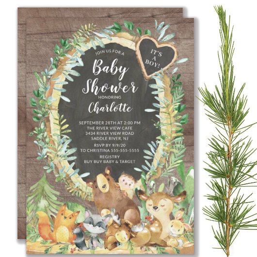 Rustic Het is een Baby shower van padvinders Kaart