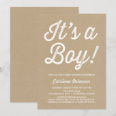 RUSTIC | HET IS EEN INVITATIE VAN HET BABY SHOWER KAART (Voorkant / Achterkant)