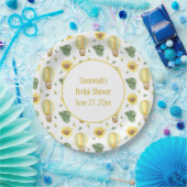 Rustic heteluchtballon en zonnebloemen bruid  papieren bordje (Feest)