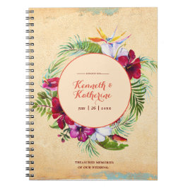 Rustic Hibiscus Tropical Wedding Guestbook Notitieboek