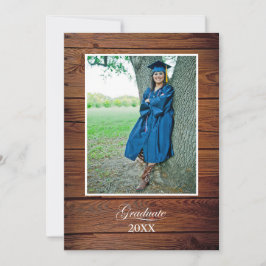 Rustic High School Graduation Announcement - photo Kaart