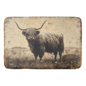 Rustic Highland Cattle Badmat (Voorkant)
