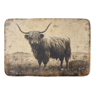 Rustic Highland Cattle Badmat
