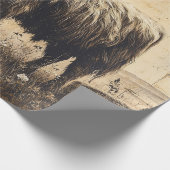 Rustic Highland Cattle Decoupage Cadeaupapier (Hoek)