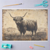 Rustic Highland Cattle Decoupage Tissuepapier (Craft)
