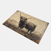 Rustic Highland Cattle Deurmat (Schuin)