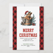 Rustic highland cow Christmas greeting card art Feestdagenkaart (Voorkant)