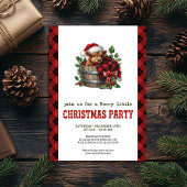 Rustic highland cow party invite holly and pine kaart