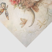 Rustic Highland Cow With Butterfly Decoupage Tissuepapier (Detail)