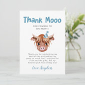 Rustic Highland Koe Boys Birthday Bedankkaart (Staand voorkant)