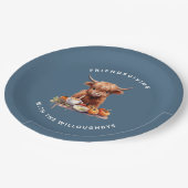 Rustic Highland Koe Friendsgiving Paper Bord (Gekanteld)