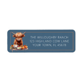 Rustic Highland Koe Friendsgiving-terugkeeradres Etiket