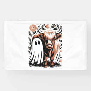 Rustic Highland Koe Ghost Halloween Spandoek