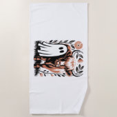 Rustic Highland Koe Ghost Halloween Strandlaken (Voorkant)