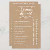 Rustic Hij zei dat ze tweetalige douche-wedstrijd  (Voorkant / Achterkant)