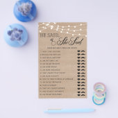 Rustic Hij zei dat ze vrijgezellenfeest spel zei Flyer (Enkel)