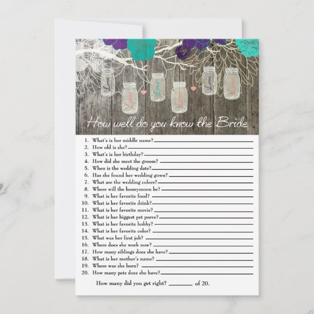 Rustic Hoe goed ken je de Bride Game? (Voorkant)