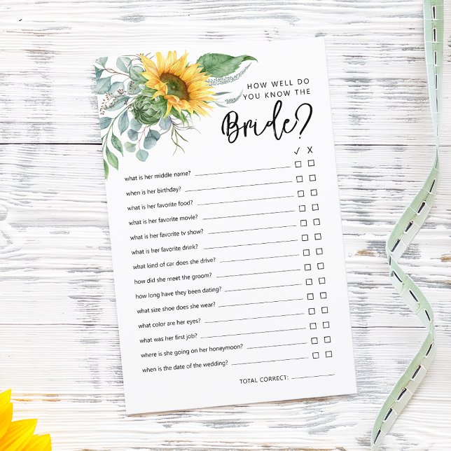 Rustic Hoe goed ken je de bruid Bruiloftsspel (Rustic How Well Do You Know The Bride Shower Game)
