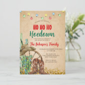 Rustic Hoedown Party Western Boots Christmas Kaart (Staand voorkant)