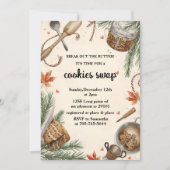 Rustic Holiday Cookie Swap | Cozy Baking Party Kaart (Voorkant)