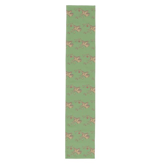 Rustic Holiday Deer Pattern Medium Tafelloper (Voorkant)