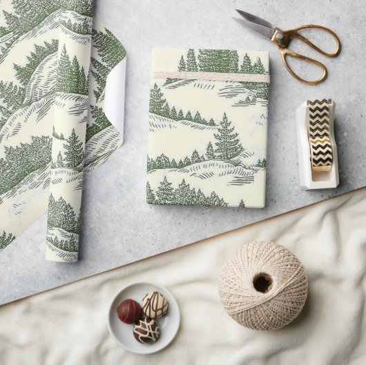 Rustic Holiday Eco-Friendly Tree Wrapping Paper Cadeaupapier (Crafts)