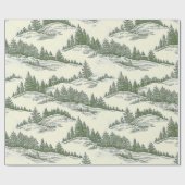 Rustic Holiday Eco-Friendly Tree Wrapping Paper Cadeaupapier (Vlak)