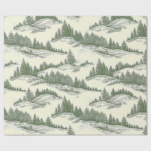 Rustic Holiday Eco-Friendly Tree Wrapping Paper Cadeaupapier (Vlak)