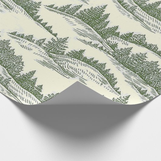 Rustic Holiday Eco-Friendly Tree Wrapping Paper Cadeaupapier (Hoek)