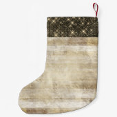 Rustic Holiday | Elegant Gold Wood Graan op wit Kleine Kerstsok (Achterkant)