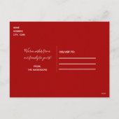 Rustic Holiday Foto: Red Black Pset & White Trees Feestdagenkaart (Achterkant)