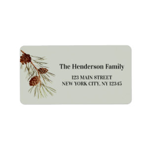 Rustic Holiday Kerstmis Pinecone en Branch Etiket