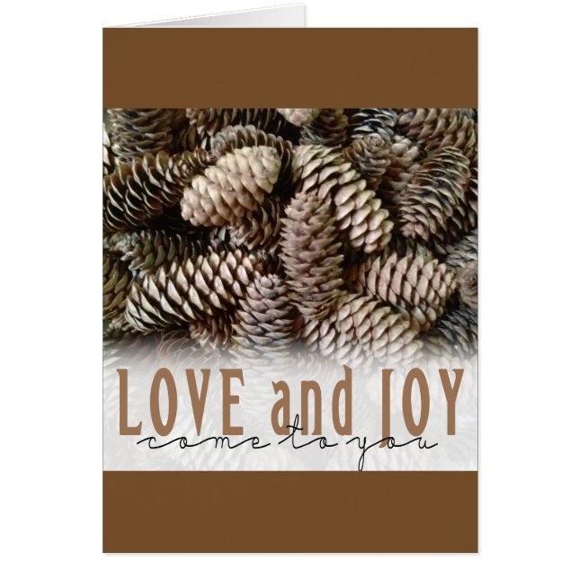 Rustic Holiday Love and Joy Pine Cone (Voorkant)