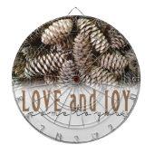 Rustic Holiday Love and Joy Pine Cone Dartbord (Voorkant)
