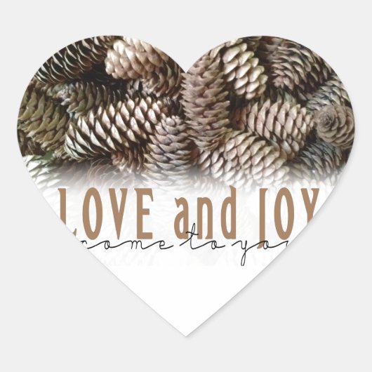 Rustic Holiday Love and Joy Pine Cone Hart Sticker (Voorkant)