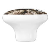 Rustic Holiday Love and Joy Pine Cone Keramische Knop (Zijkant)