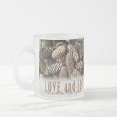 Rustic Holiday Love and Joy Pine Cone Matglas Koffiemok (Links)