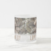 Rustic Holiday Love and Joy Pine Cone Matglas Koffiemok (Center)