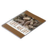 Rustic Holiday Love and Joy Pine Cone Notitieboek (Linkerzijde)