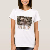 Rustic Holiday Love and Joy Pine Cone T-shirt (Voorkant)