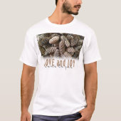 Rustic Holiday Love and Joy Pine Cone T-shirt (Voorkant)