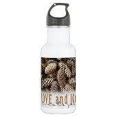 Rustic Holiday Love and Joy Pine Cone Waterfles (Voorkant)