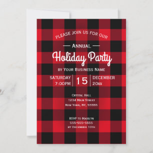 Rustic Holiday Party Red Buffalo Pset Corporate Kaart