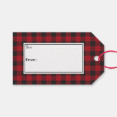 Rustic Holiday Red Buffalo Pset Cadeaulabel (Voorkant (Horizontaal))