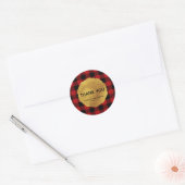 Rustic Holiday Red Buffalo Pset Gold Glam Ronde Sticker (Envelop)